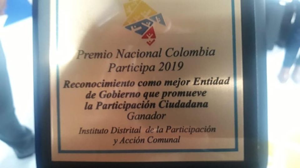 Bogotá Líder gana Premio Nacional a la Participación Ciudadana