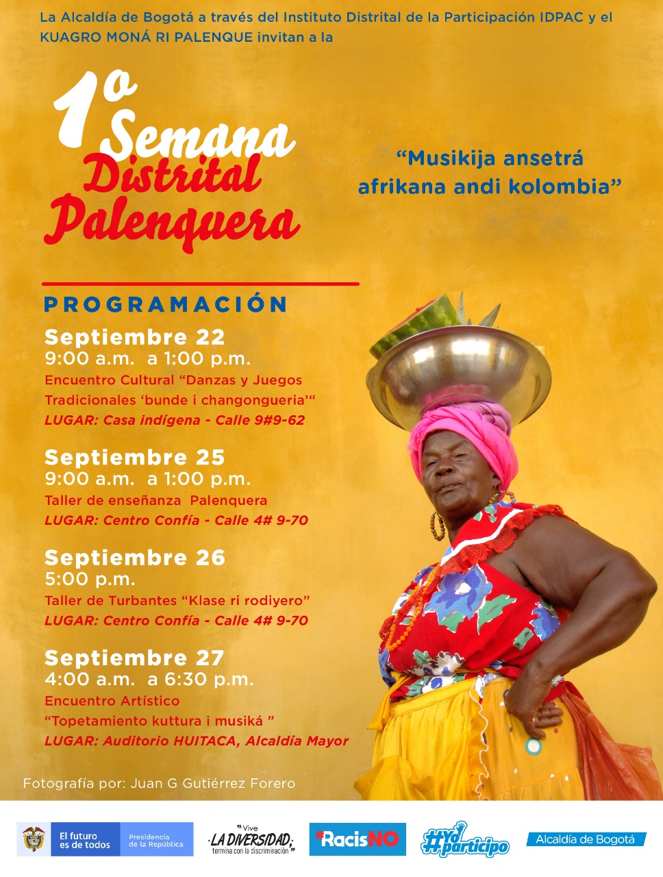 Asista a la Primera Semana Distrital Palenquera