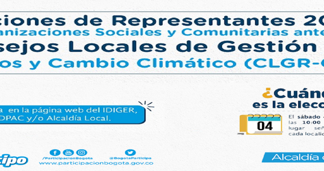 Elección de representantes para Consejos Locales de Gestión de Riesgo y Cambio Climático