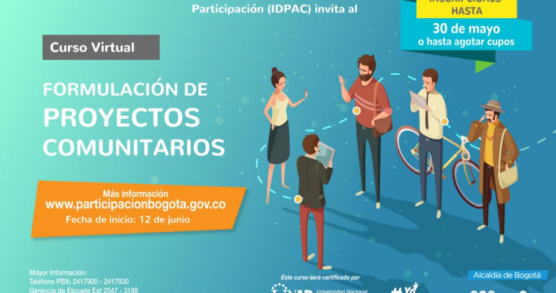 Abiertas inscripciones para curso virtual sobre Formulación de Proyectos Comunitarios