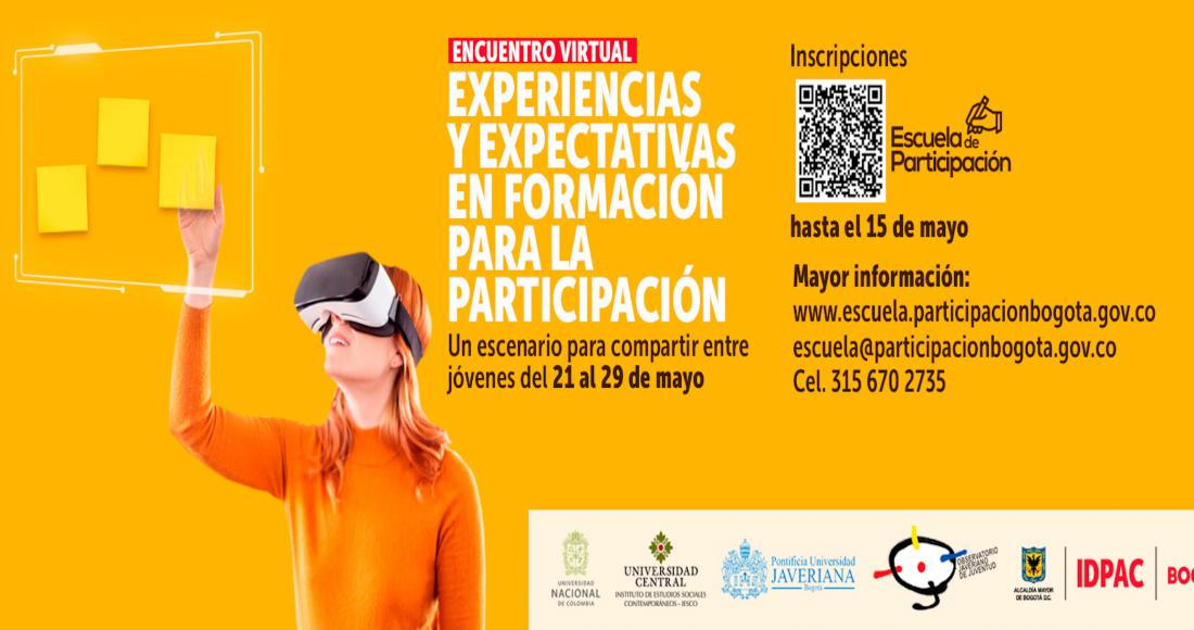 Gran encuentro virtual de jóvenes ‘Experiencias y expectativas en formación para la participación’