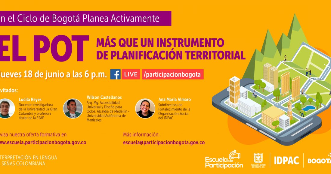 Participa en el Facebook Live: ‘El Plan de Ordenamiento Territorial, más que un Instrumento de Planificación Territorial’