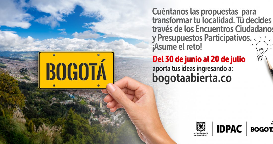 La localidad depende de ti, participa en los retos ciudadanos de Bogotá Abierta