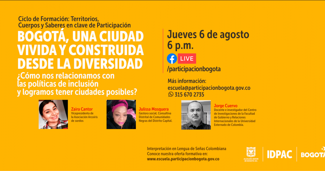 Celebra el cumpleaños de Bogotá con un nuevo conversatorio sobre diversidad e inclusión