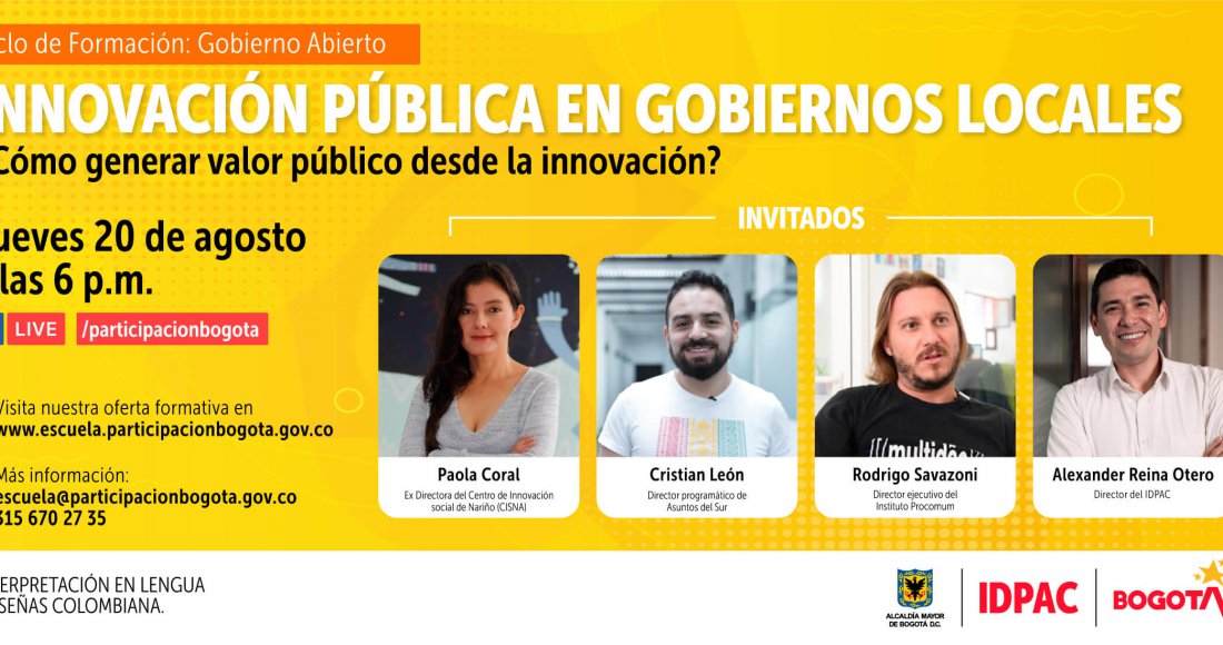 Imagen de invitación Facebook Live: Conversemos sobre ‘Innovación Pública en Gobiernos Locales’