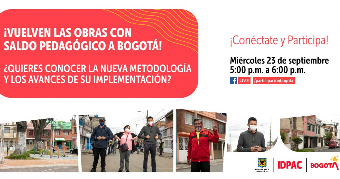 Participa de nuestro Facebook Live: ¡Vuelven las Obras con Saldo Pedagógico a Bogotá!