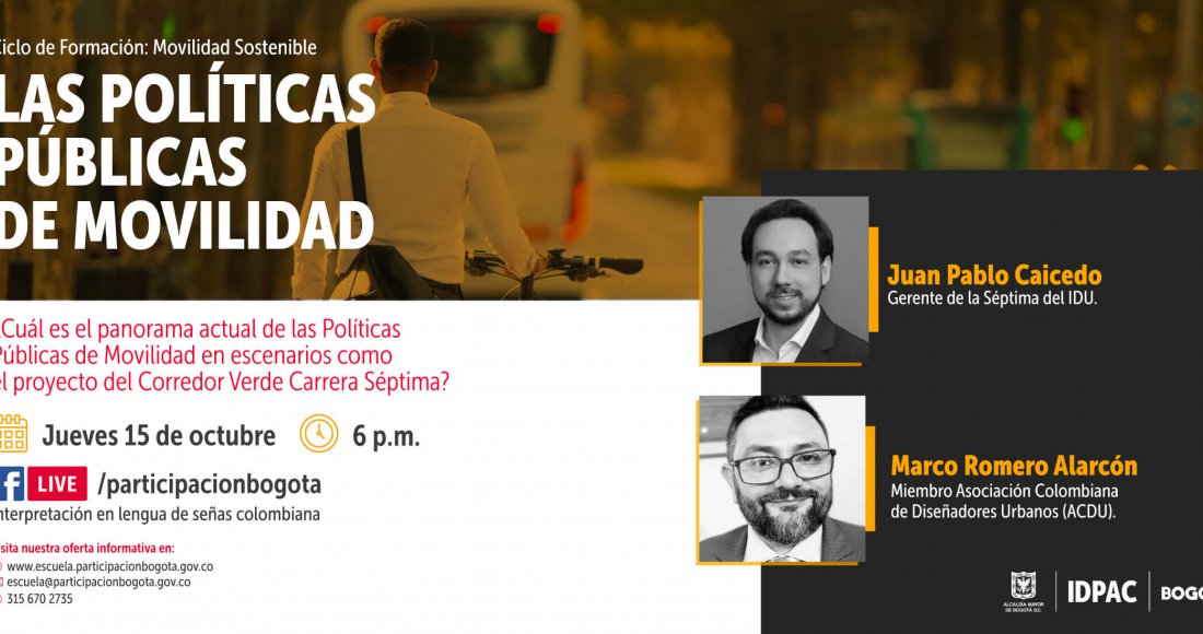 Participa del Facebook Live: Las Políticas Públicas de Movilidad