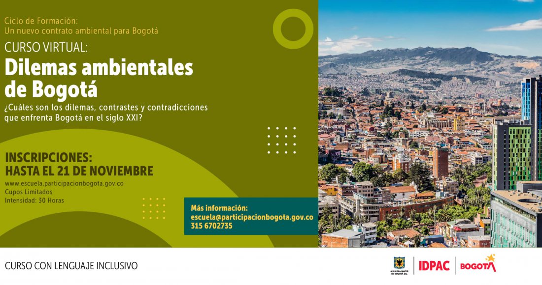 Ayúdanos a construir el curso: ‘Dilemas Ambientales de Bogotá’