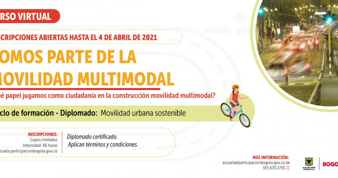 Inscripciones abiertas para el curso virtual ‘Somos Parte de la Movilidad Multimodal’