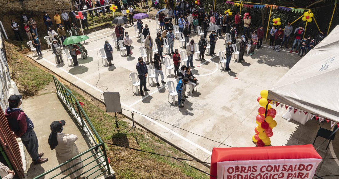 Cancha de microfútbol y parque biosaludable: nuevas Obras con Saldo Pedagógico entregadas por el IDPAC