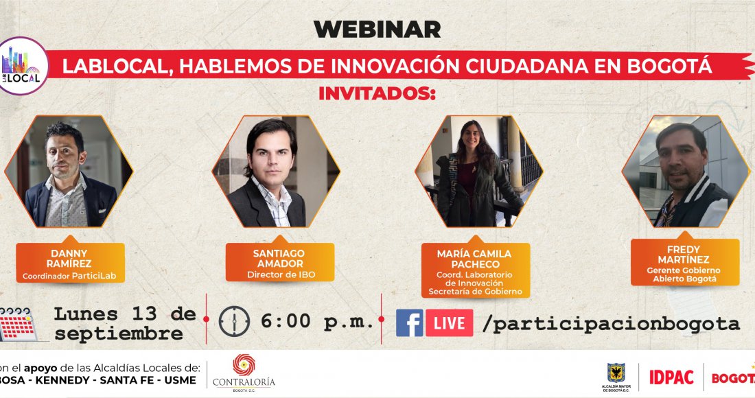 Webinar: LabLocal, hablemos de innovación ciudadana en Bogotá