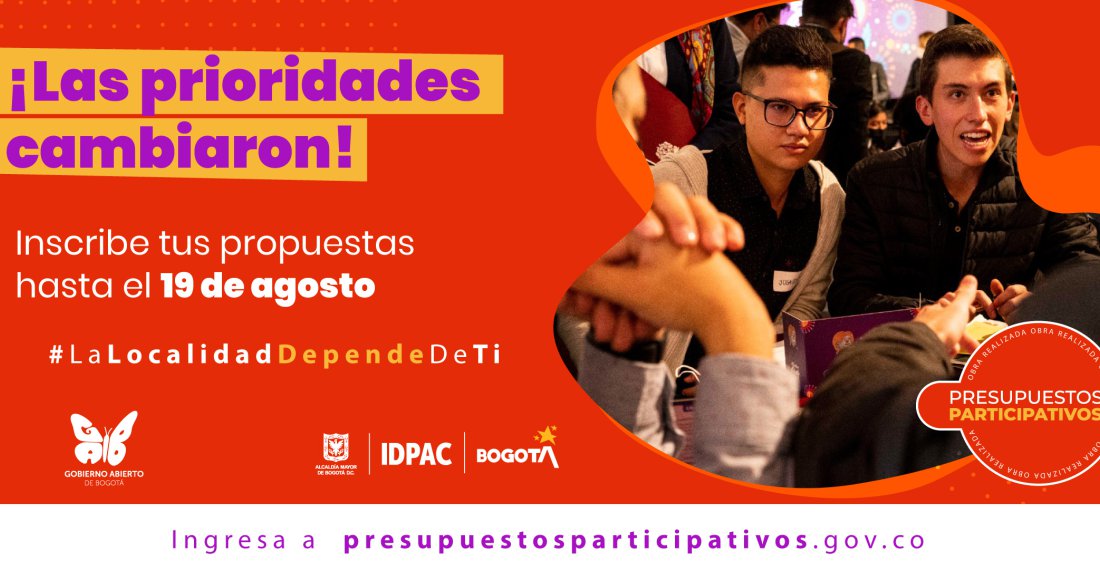 PARTICIPE EN LOS PRESUPUESTOS PARTICIPATIVOS Y TRANSFORME SU LOCALIDAD 