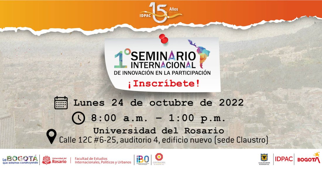 INSCRÍBASE AL PRIMER SEMINARIO INTERNACIONAL DE INNOVACIÓN EN LA PARTICIPACIÓN  