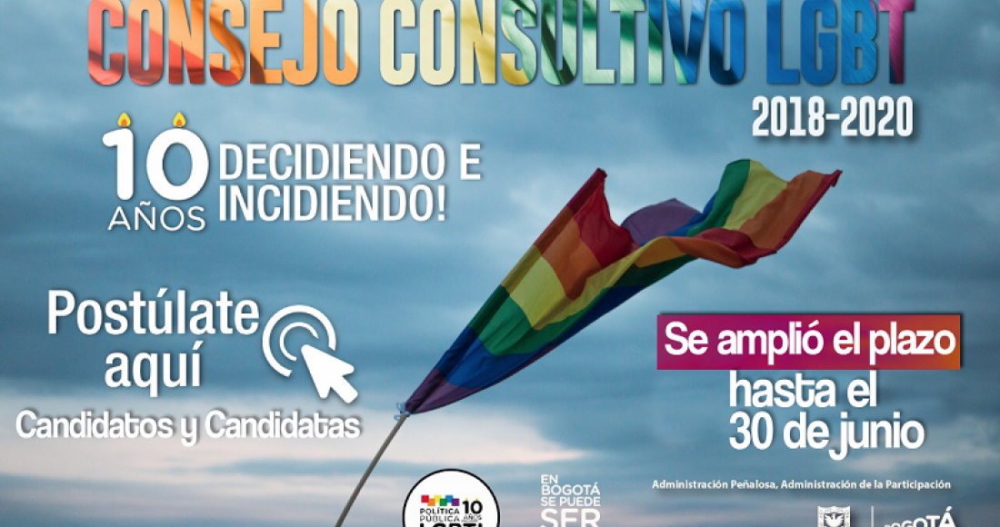 Se abren inscripciones para candidatos, candidatas y votantes al Consejo Consultivo Distrital LGBT (2018 – 2020)