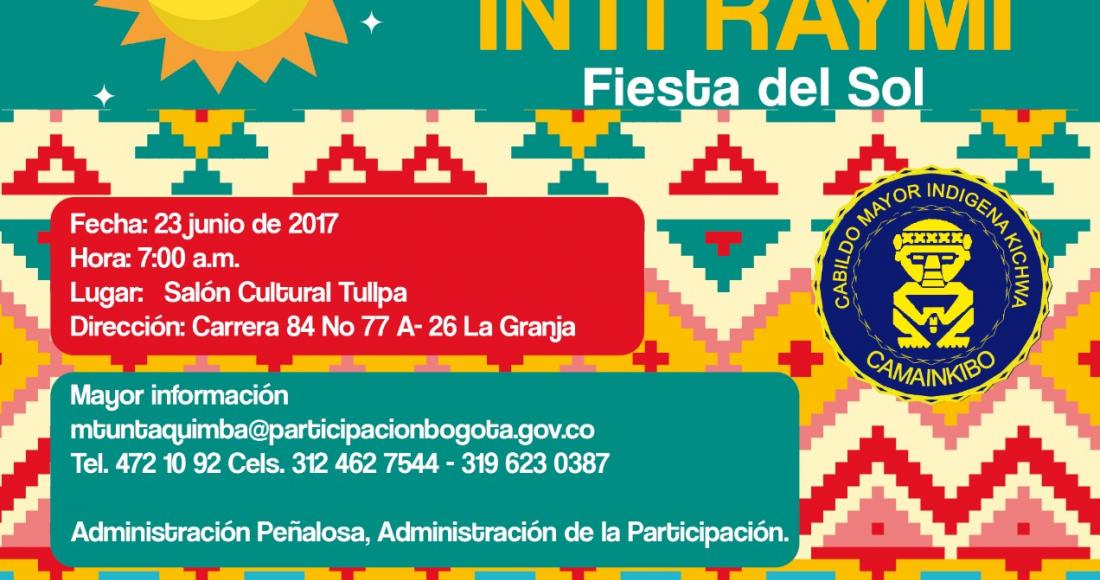 ‘INTI RAYMI’ Fiesta del sol con el Cabildo Indígena Kichwa