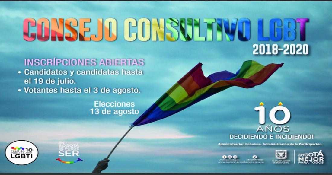 Ampliación de fechas para elección del Consejo Consultivo LGBT 2018 - 2020