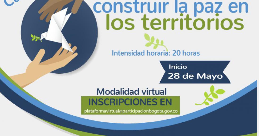 Hasta 26 mayo hay plazo para inscripción al curso virtual 'Acciones Ciudadanas para la Construcción de Paz en los Territorios'