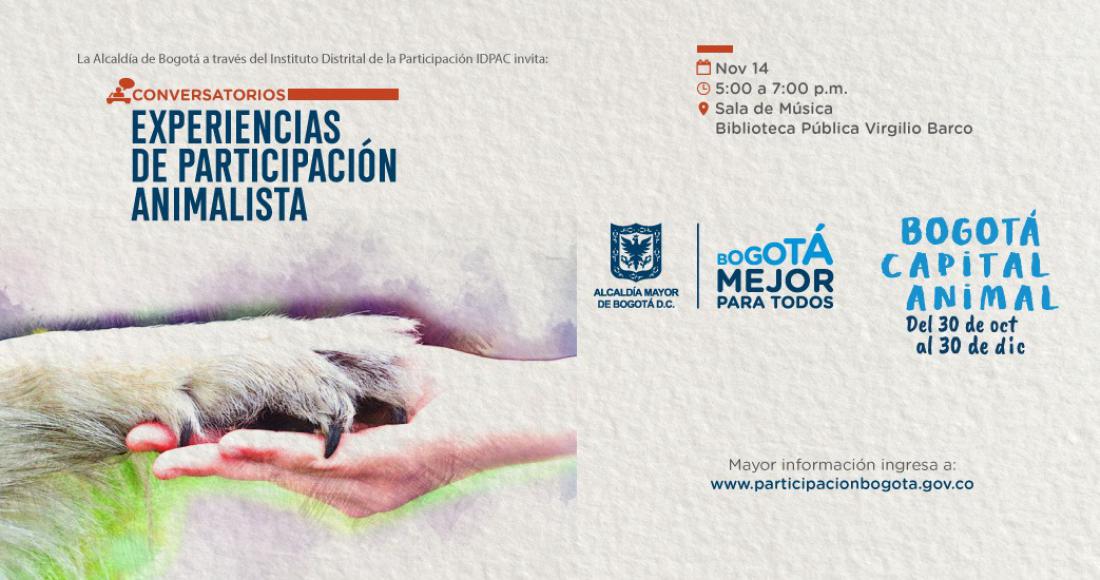 Un conversatorio para conocer experiencias de Participación Animalista