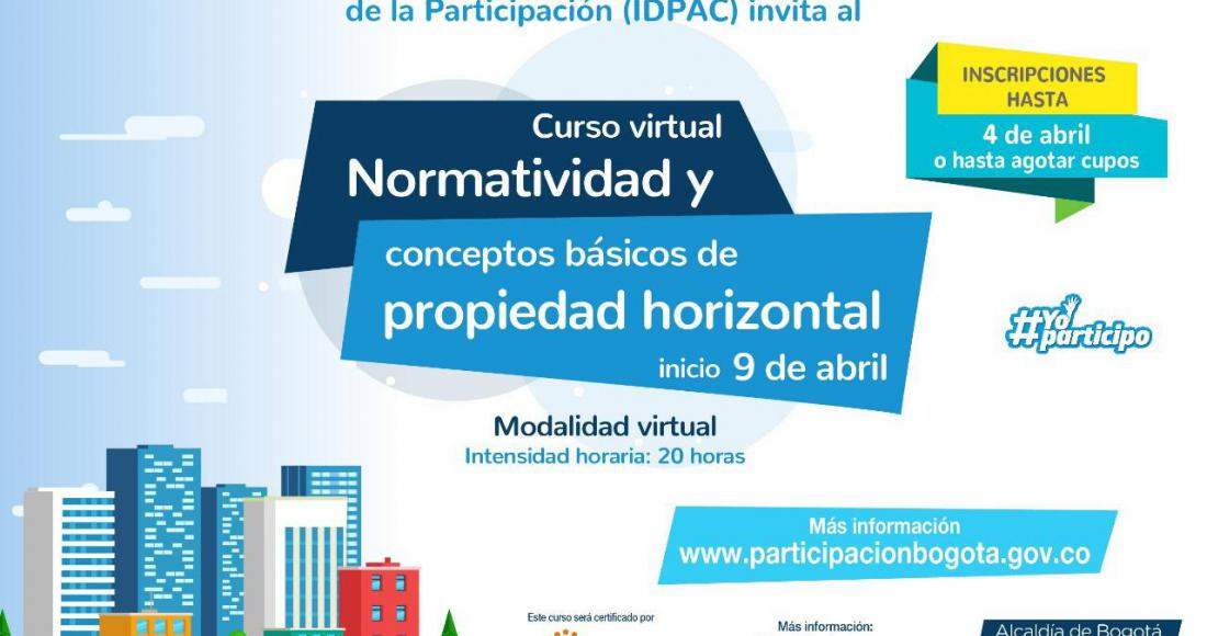 Abiertas inscripciones para curso virtual sobre Normatividad de Propiedad Horizontal