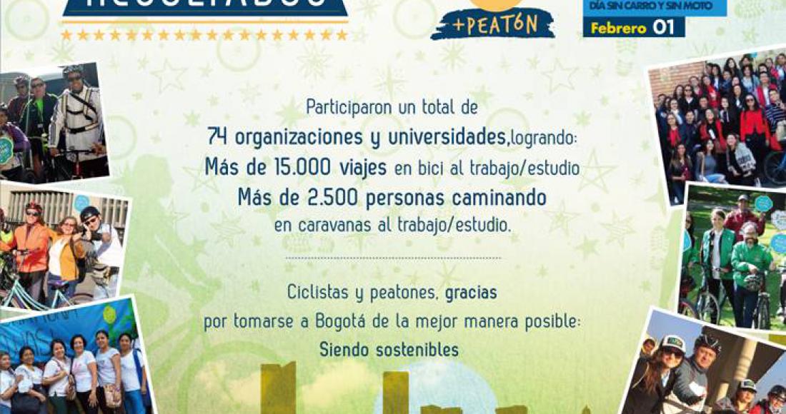 El Reto Bici + Peatón celebrado el Día Sin Carro de Bogotá