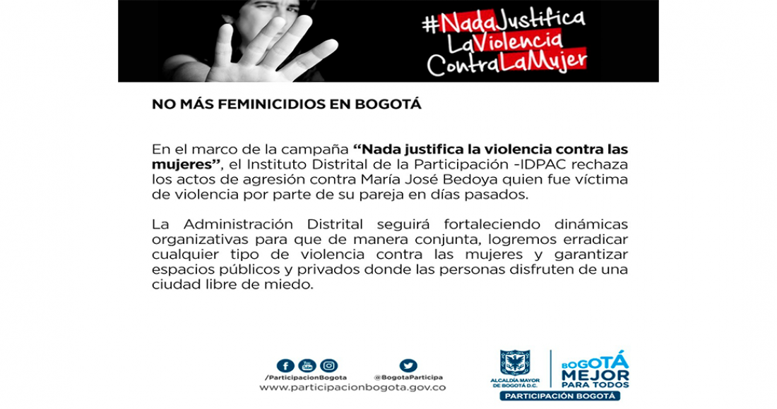 No Más Feminicidios en Bogotá