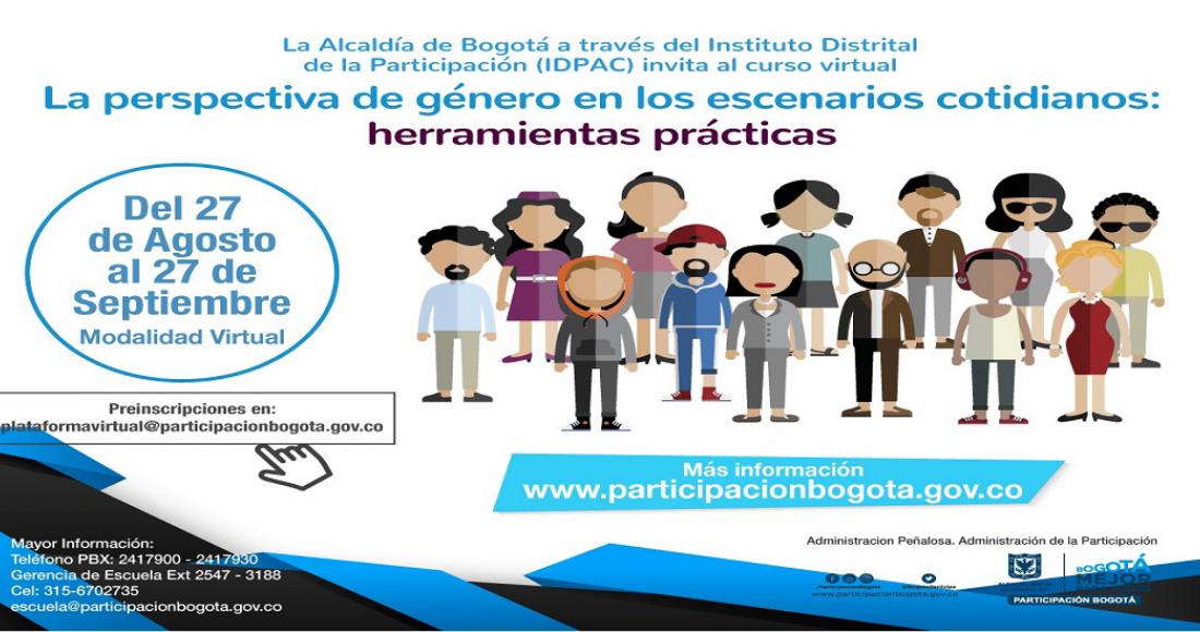 Participe del curso virtual 'Perspectiva de Género en Escenarios Cotidianos'