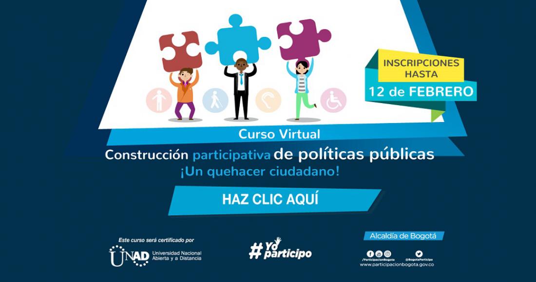 Inscríbase al Curso ‘Construcción Participativa de Políticas Públicas’ 