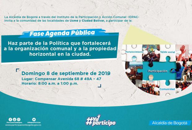 Nueva fecha para la fase de agenda pública, seguimos construyendo comunidad 