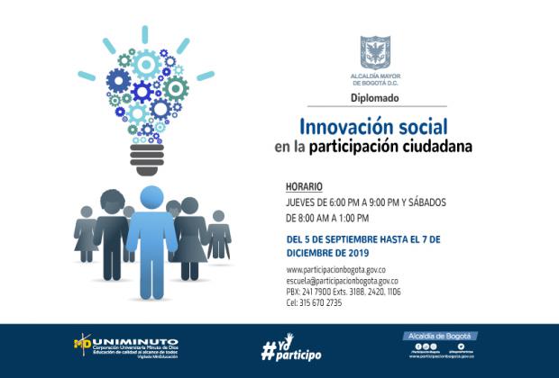 Abiertas las inscripciones para diplomado ‘Innovación Social en la Participación Ciudadana’