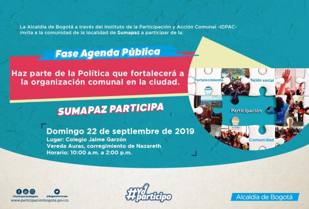 Fase Agenda Pública para el fortalecimiento de las organizaciones comunales llega a Sumapaz