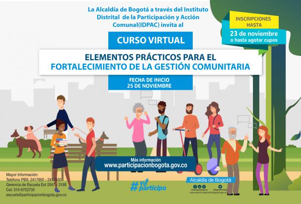 Abiertas inscripciones para curso virtual ‘Elementos prácticos para el fortalecimiento de la gestión comunitaria’