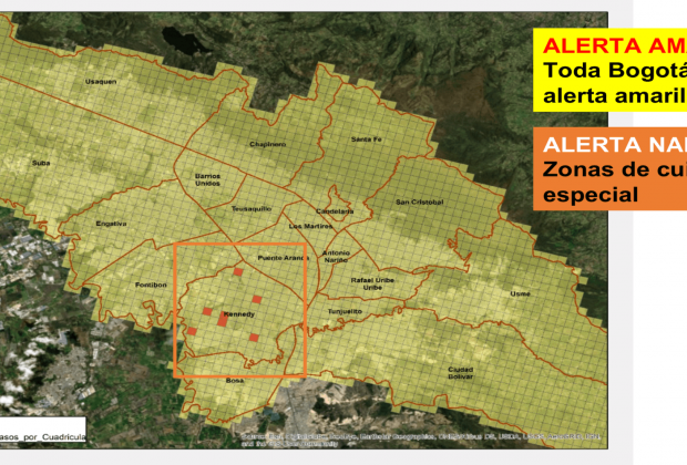 Alerta amarilla en Bogotá y alerta naranja en Kennedy