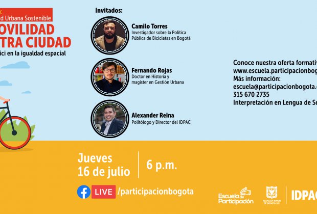 Conéctate al Facebook Live 'Bicicleta y Movilidad Urbana Sostenible’