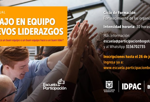 Inscríbete al curso virtual del IDPAC: 'Trabajo en Equipo y Nuevos Liderazgos’