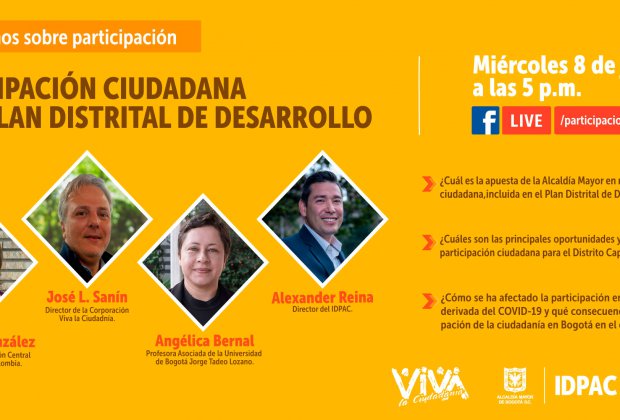 IDPAC y Viva la Ciudadanía se unen para hablar de ciudad y participación