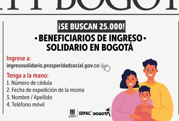 IDPAC busca a 25.000 beneficiarios de Ingreso Solidario