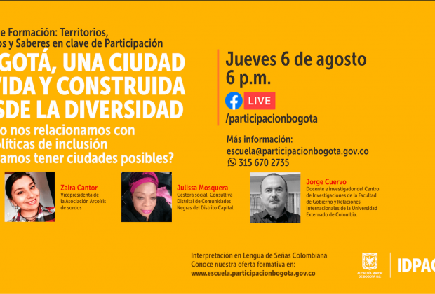 Celebra el cumpleaños de Bogotá con un nuevo conversatorio sobre diversidad e inclusión