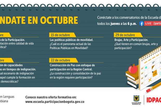 En octubre, agéndate con los Facebook Live de la Escuela de Participación 