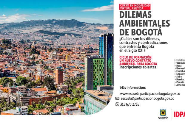  Ampliamos fechas de inscripción para el curso ‘Dilemas Ambientales de Bogotá’