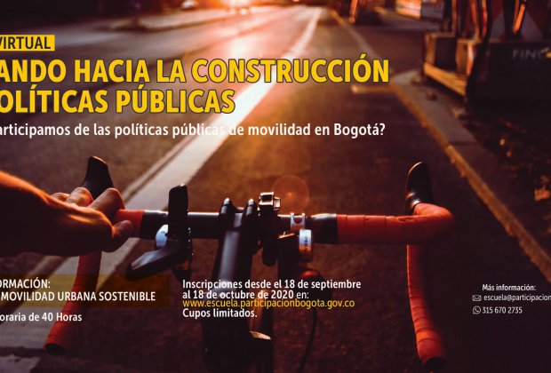 la Escuela de Participación del Instituto Distrital de la Participación y Acción Comunal (IDPAC), invitamos a toda la ciudadanía a inscribirse al Curso Virtual: ‘Rodando hacia la Construcción de Políticas Públicas’