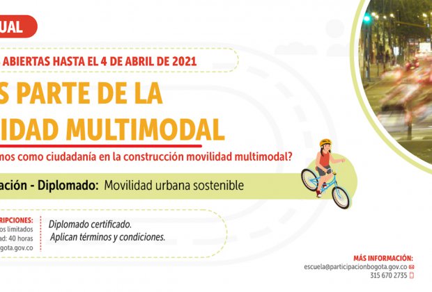 Inscripciones abiertas para el curso virtual ‘Somos Parte de la Movilidad Multimodal’