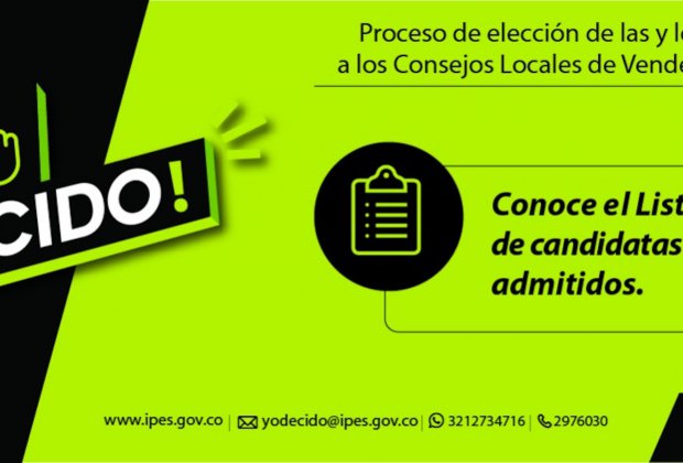 Admitidos inicialmente de candidatas y candidatos a los Consejos Locales de Vendedores Informales