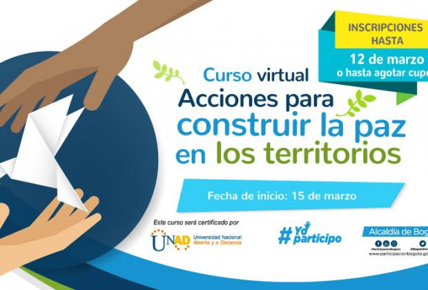 Últimos días de inscripciones a curso virtual sobre Participación y Paz