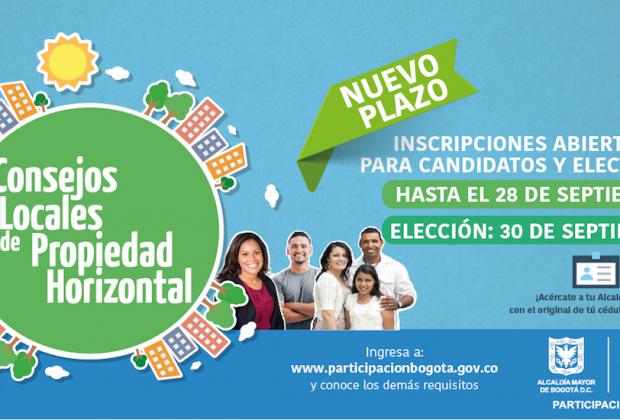 28 de septiembre, nuevo plazo de inscripción para Consejos Locales de Propiedad Horizontal