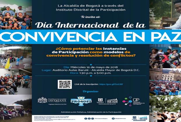 Abiertas inscripciones para la conmemoración  del  ‘Día Internacional de la Convivencia en Paz’