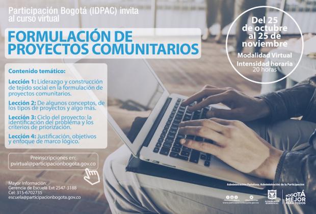 Inscríbase al curso virtual ‘Formulación de proyectos comunitarios’