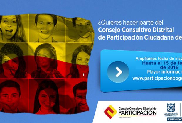 Abiertas inscripciones para el Consejo Consultivo Distrital de Participación Ciudadana de Bogotá