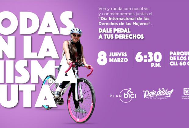 ‘Dale Pedal a tus Derechos’, rodada de biciusuarias este 8 de marzo