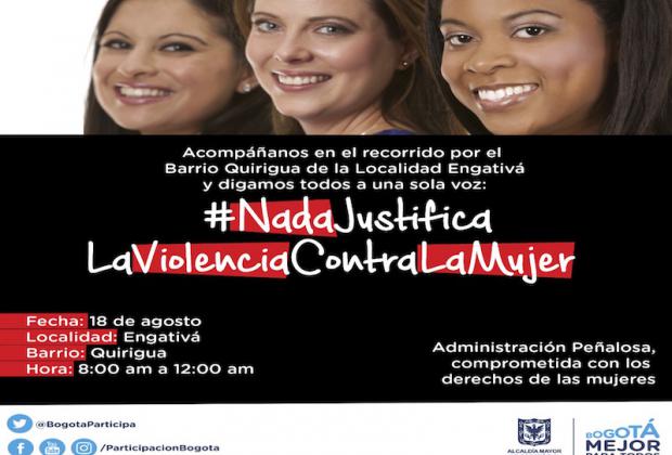  Campaña ‘Nada Justifica la Violencia contra la Mujer’ llega a la localidad de Engativá