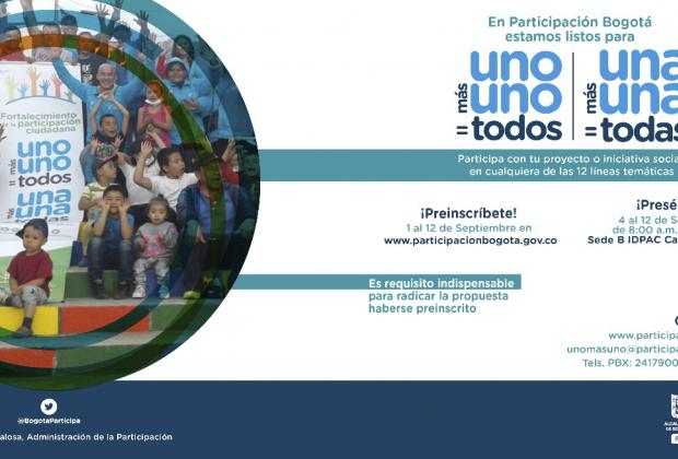 Preinscripción online para proyectos e iniciativas sociales en de la convocatoria Un@ más Un@ = Tod@S